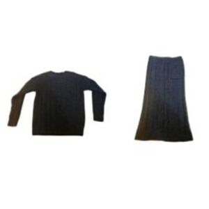 Chartou Cable Knit Sweater Skirt Set Knitwear Matching Outfit Women